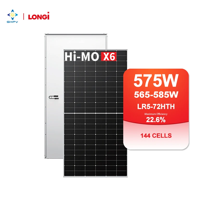 Longi Hi-Mo X6 Lr5-72Hth 565W Stock Europe Warehouse Pv Panels 570W 575 Watts Solar Power Modules 580W 585W Fotovoltaic Panel