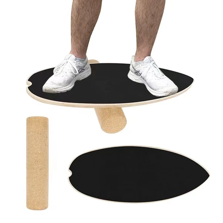 Prior Fitness Boat Balance Wobble Board With Cork Roller for Indoor and Outdoor Fitness