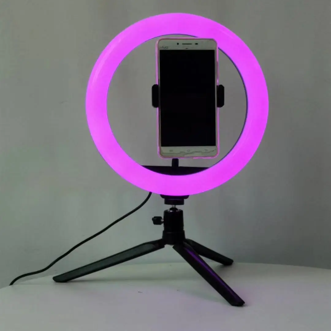 
LED Studio Camera Photo Phone Video Light Lamp With Tripods Selfie Stick Ring Table Fill Light bower ring light 