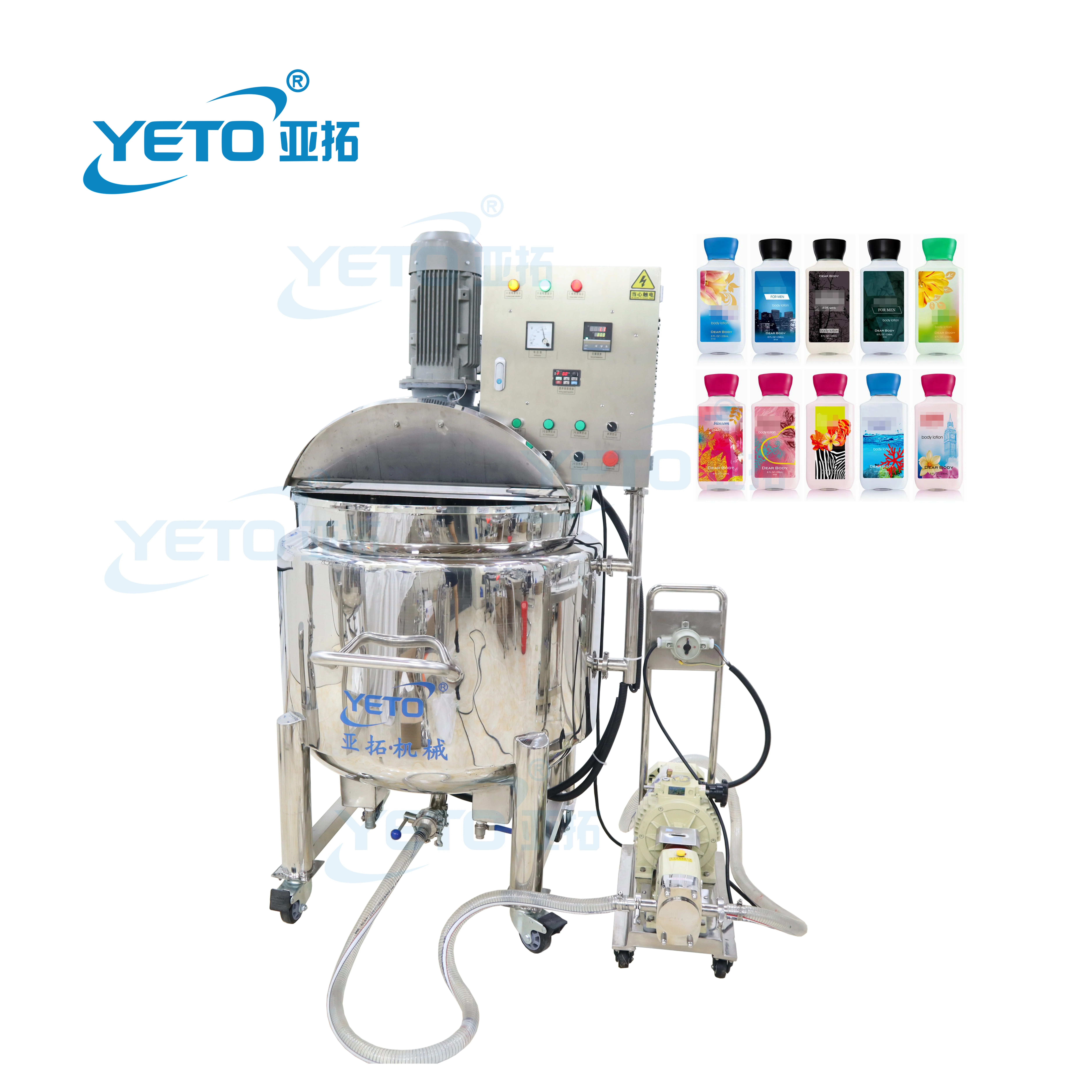 Dish Washing Cosmetic Making Machine Body Cream Ahitator Blending Mixer Equipment Shampoo Hand Soap Mixing Tank for Lotion Toner