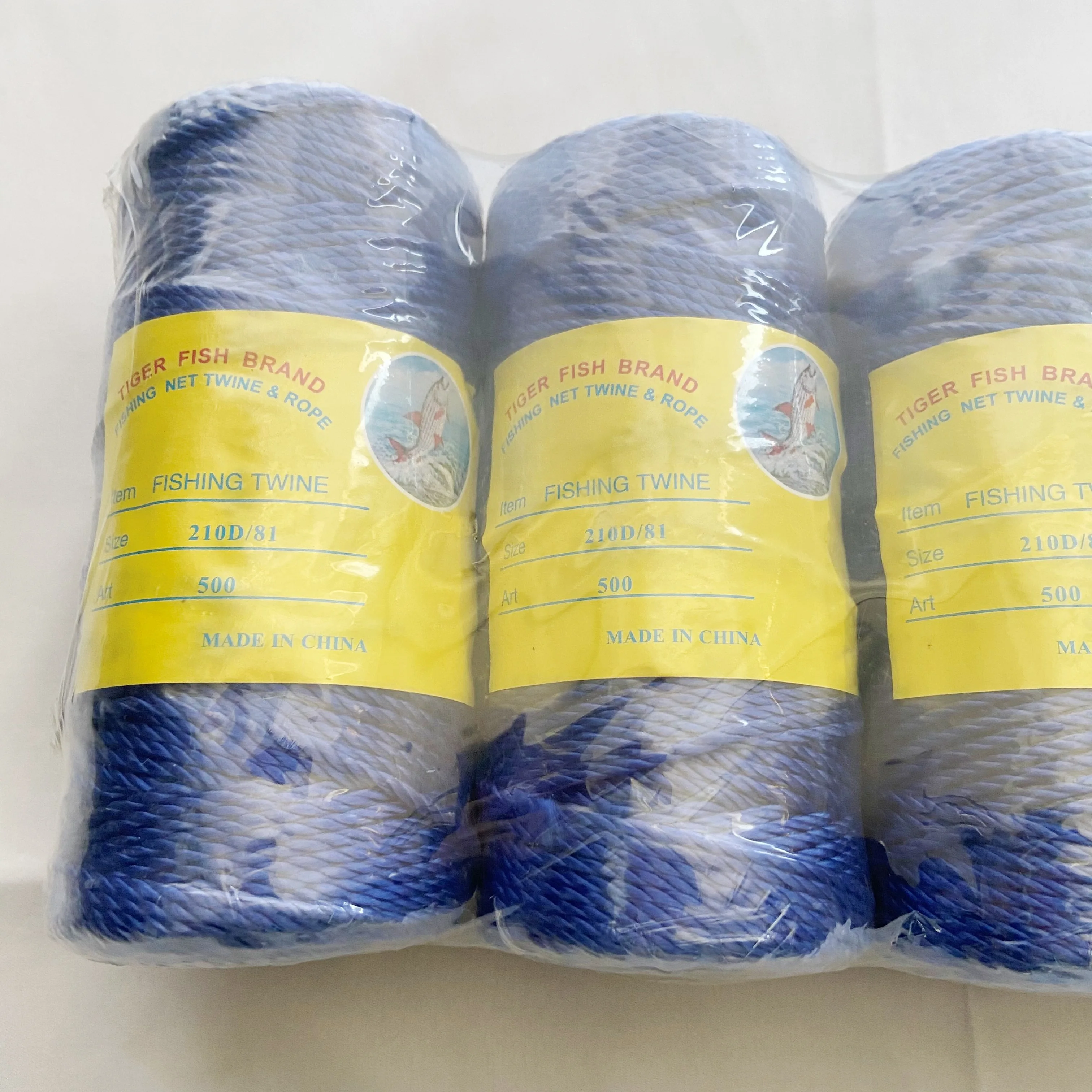 100% Polyester Multifilament Fishing Twine Ring Spun Twisted Nylon Twine 210D/3-150 Ply