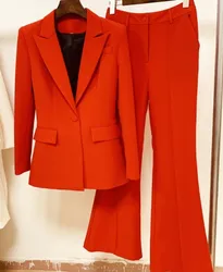 wholesale clothing high end women office formal suit & tuxedo plus size two piece blazer pant suit women trousers suit set