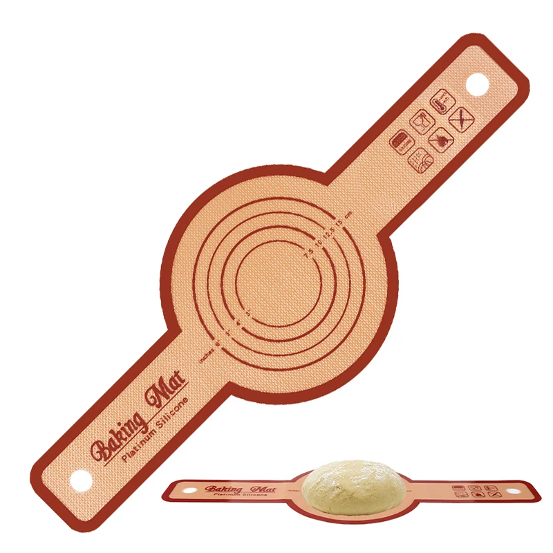 Reusable Sourdough Bread Baking Mat With Long Handle Bread Sling Silicone Bread Sling for Dutch Oven Liners Silicone Baking Mat