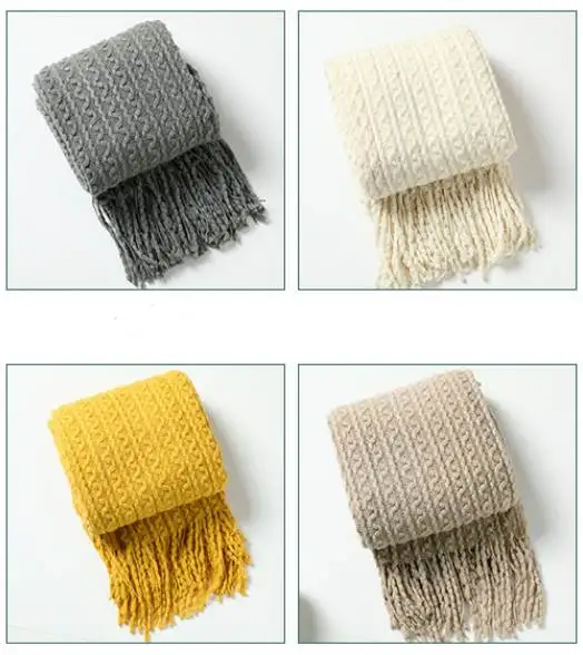Summer light weight solaron blankets acrylic knitted throw blanket tassel big knit blanket of sofa bed
