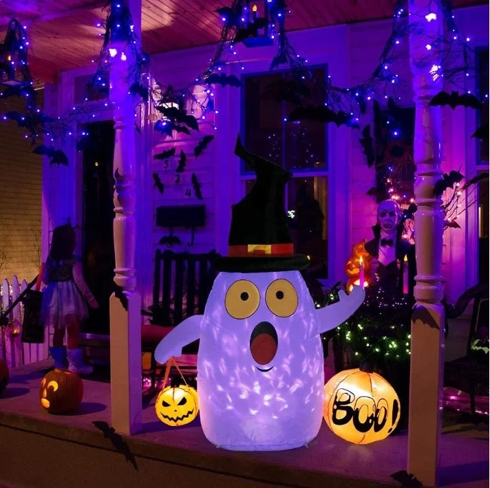 New LED Light Halloween Inflatable Ghost Pumpkin Blow Up Inflatables Decoration for Outdoor Halloween Party