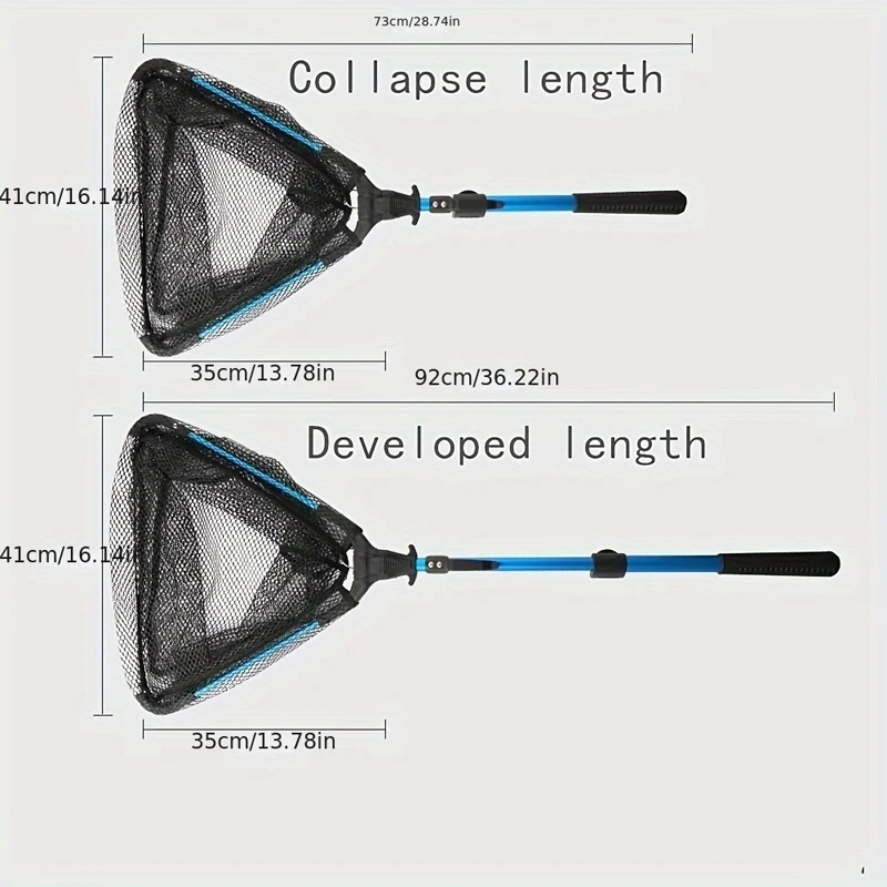 92cm Aluminum Alloy Mesh Retractable Triangle Folding Hand Mesh Light and Easy to Carry