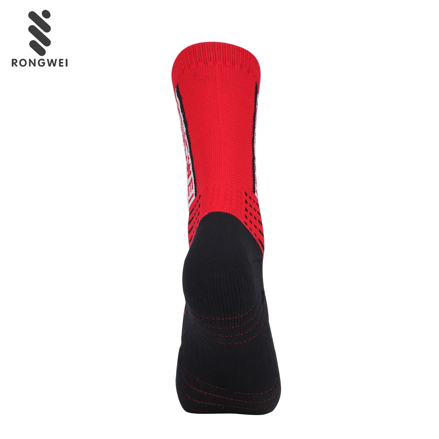 Custom professional breathable non-slip red crew basketball sports socks for mens