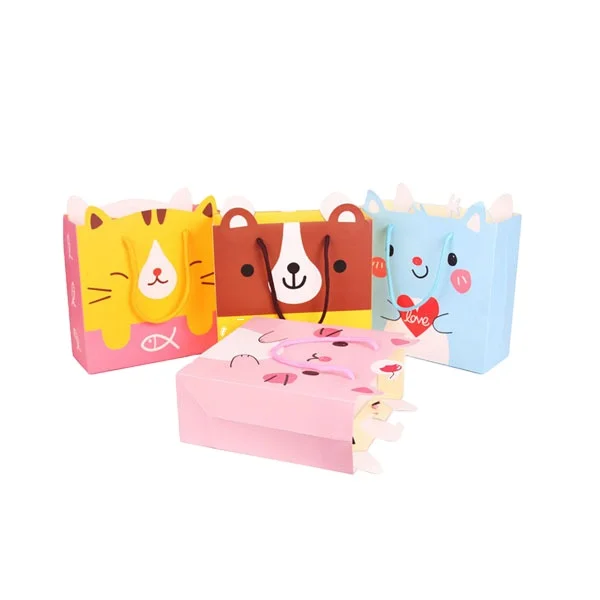 
Animals Baby Shower Large Green and White paper printed gift bag for luxury goods 