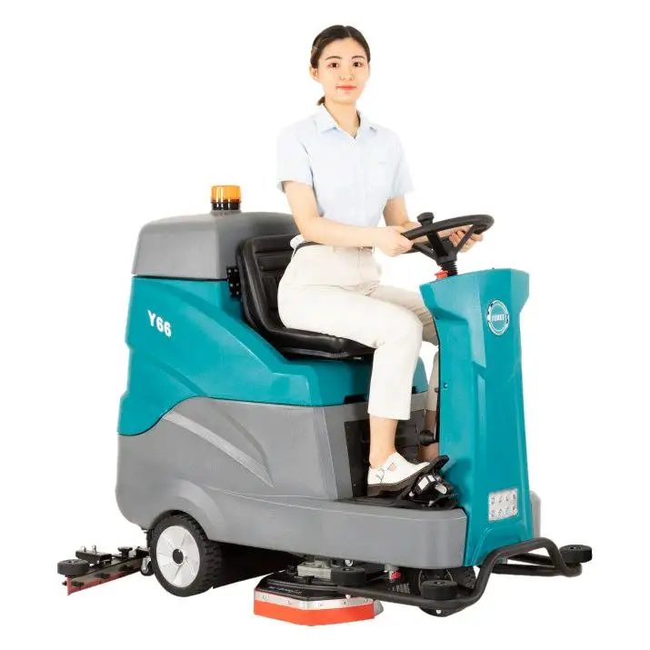 Y68-BElectric Ride-On Sweeper Cleaning Hotels Printing Shops Featuring Core Motor Pump Engine Gear Battery Plastic Brush