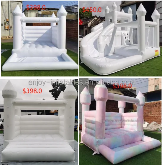 10ft*8ft 3*2.5m Hot Sale Mini White Bouncer House Balls Pit Pool Small Inflatable Bouncing Castle House with Pool for Kids Fun