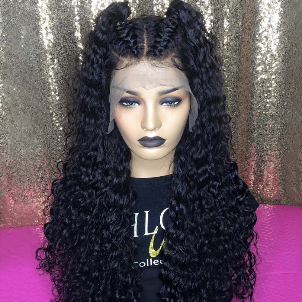 Парик из высококачественного волокна с длинными волосами, кудрявые афро кудрявые натуральные парики, синтетические кружевные передние парики
