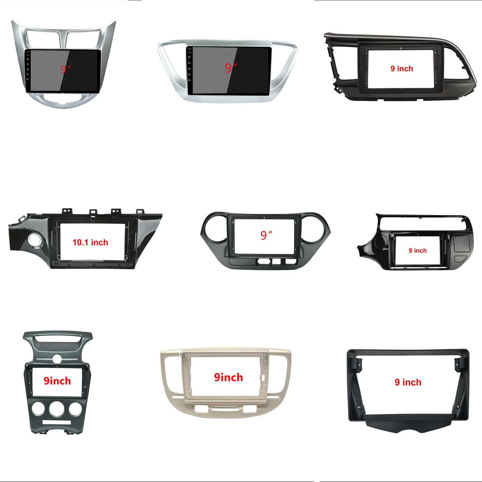 double din car multimedia gps stereo dvd player android radio plastic license plate panel frame for KIA Hyundai