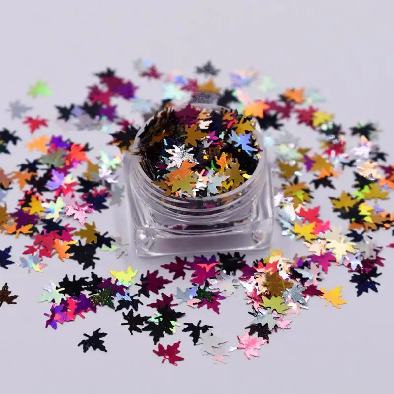 Shiny Nail Sequin Glitters Resin Sparkle Maple Leaf Confetti Chunky Glitter Sequins for DIY Mold Art Nail Artwork Holiday