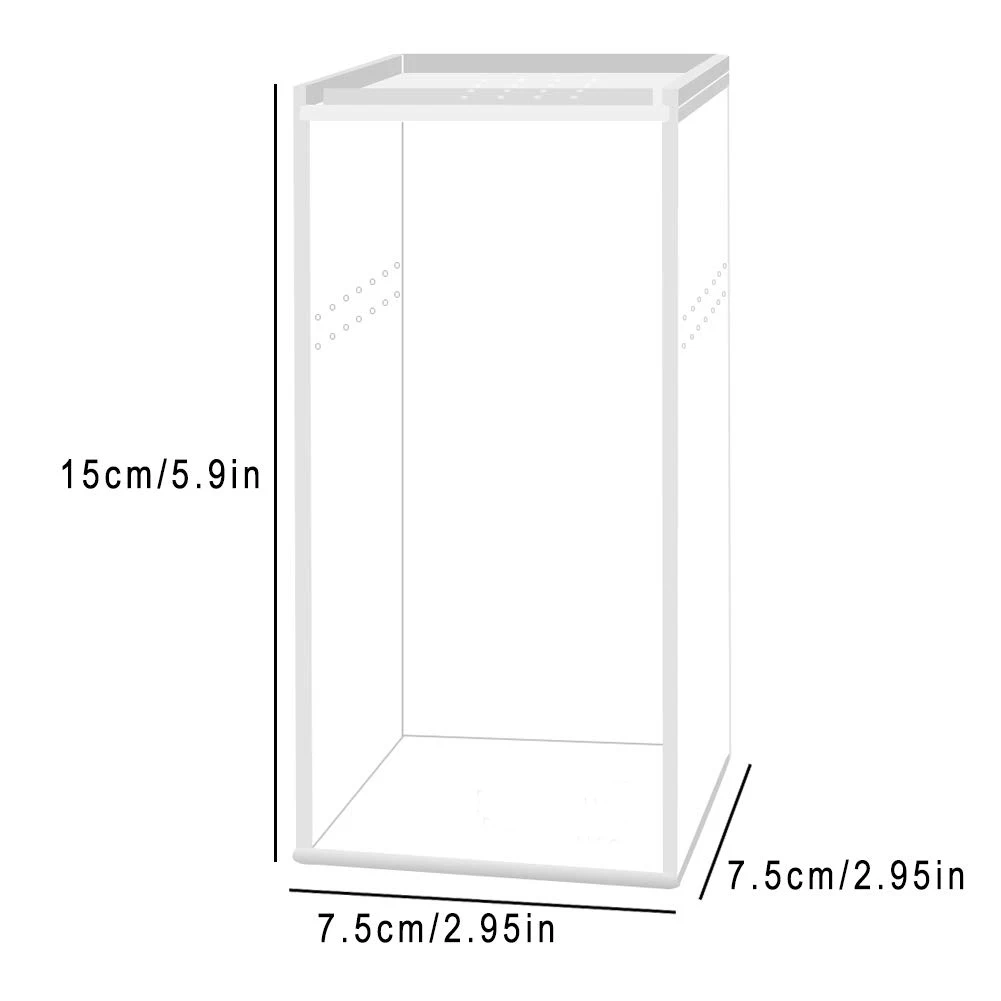 Acrylic Reptile Terrarium Magnetic Full View Acrylic Reptile Tank Breeding Box Enclosure Reptile Feeding Case