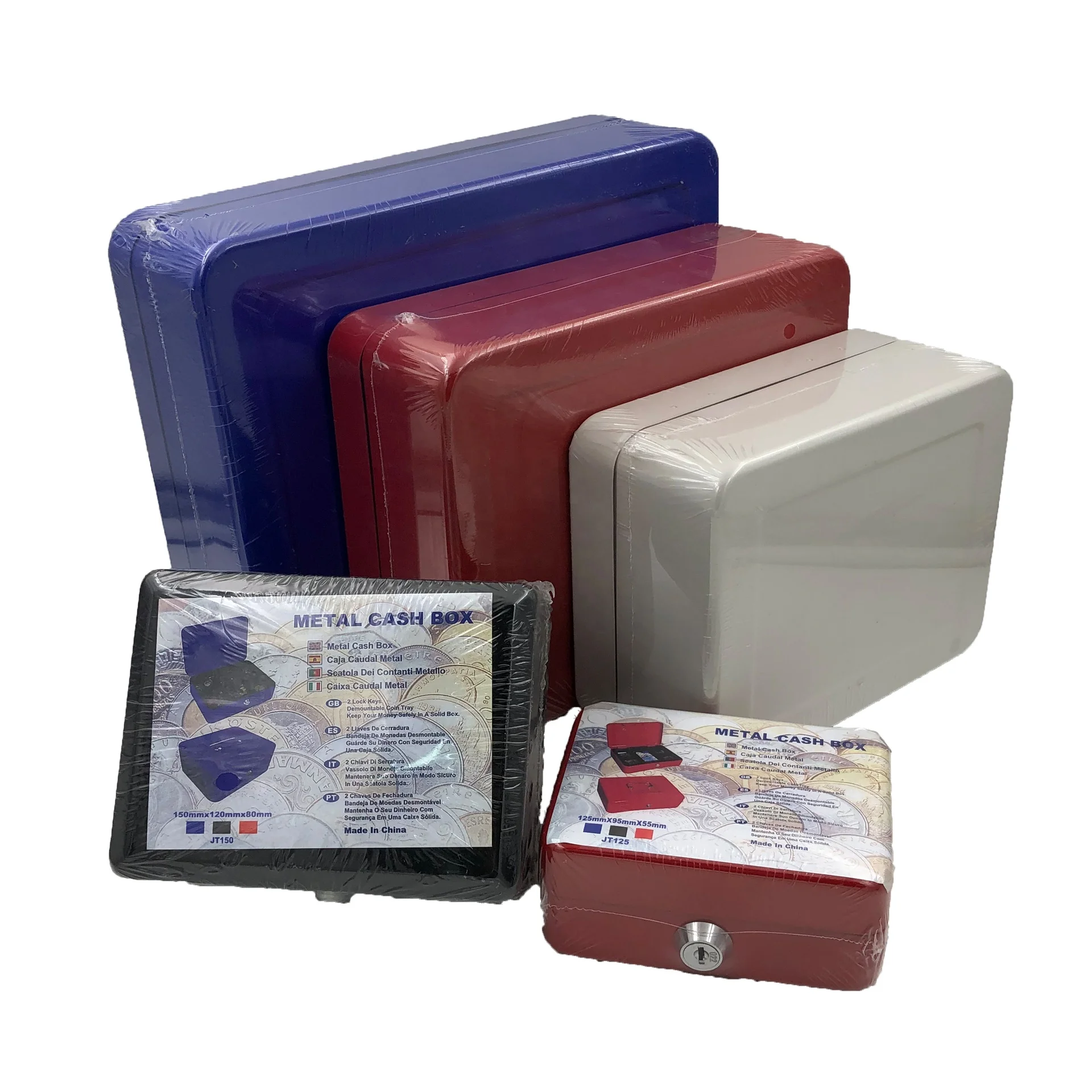 2020 Home Office Personality Metal Cash Safe Box with Key Lock