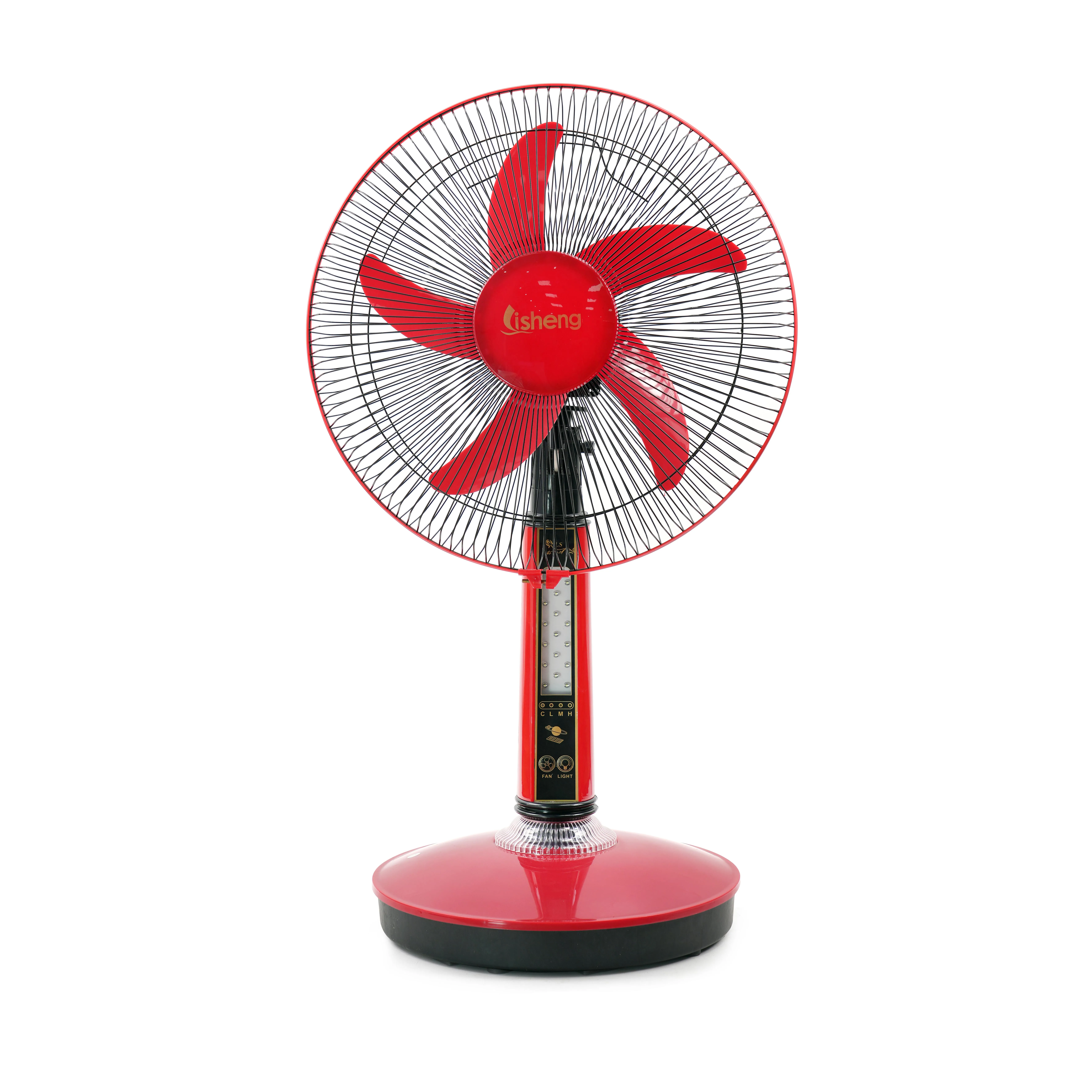 12V  16 inch table fan  solar rechargeable DC fan LED light  lithium battery with 18V 15W polysilicon  solar panel