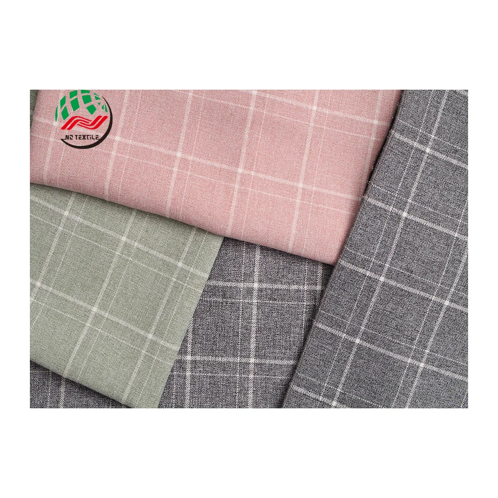 Wholesale 200gsm 91%Polyester 9%Rayon Yarn Dyed Fabric Ripstop Tartan Plaid Upholstery Fabric for School Uniforms