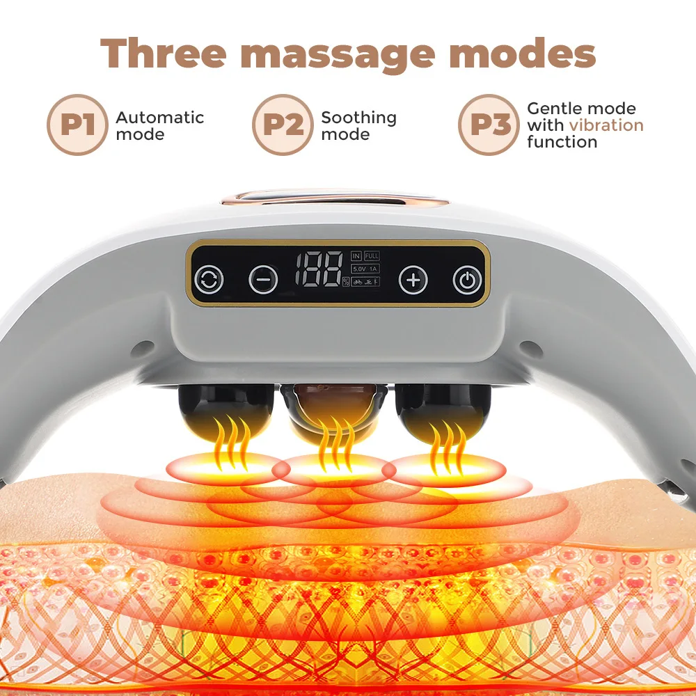 Bian stone Hot compress vibration slimming belly  fat burner abdominal waist massager belt