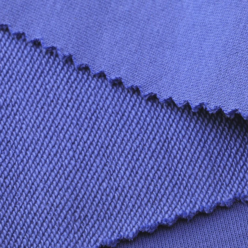 Wholesale 480Grams French Terry 100% Cotton Fabric Textile Raw Material Cloth Knitted Cotton Fabric Plain