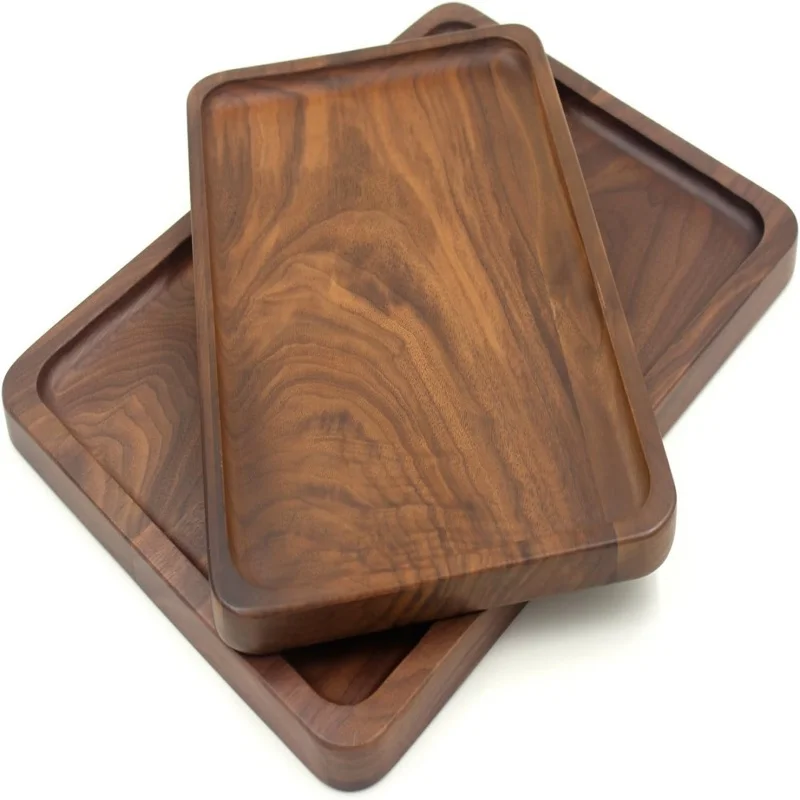 Premium Walnut Wood Service Tray - Elegant & Durable for All Your Serving Needs wooden tray