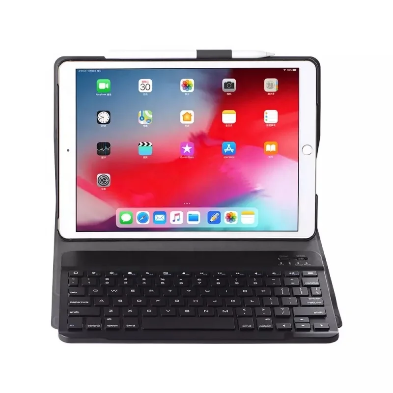 
For Ipad 7th gen Removable Keyboard With Case With Pencil Slot 10.2 Keyboard Case 