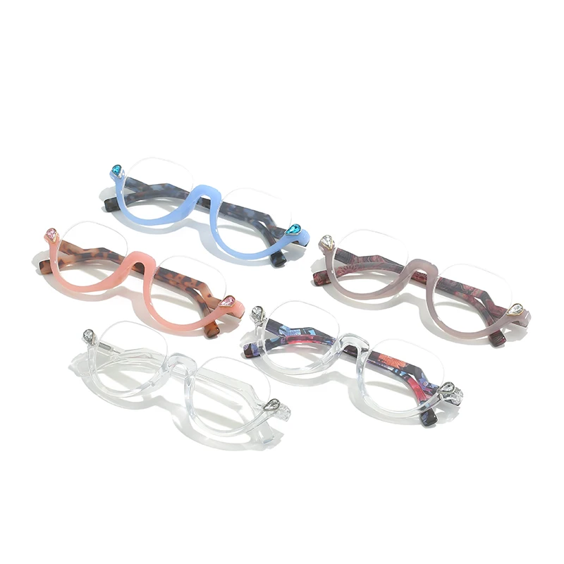 HS2163-1 half rim PC frame presbyopia minus 250 blue ray blue filter supplier wholesale glasses women corrective Reading Glass