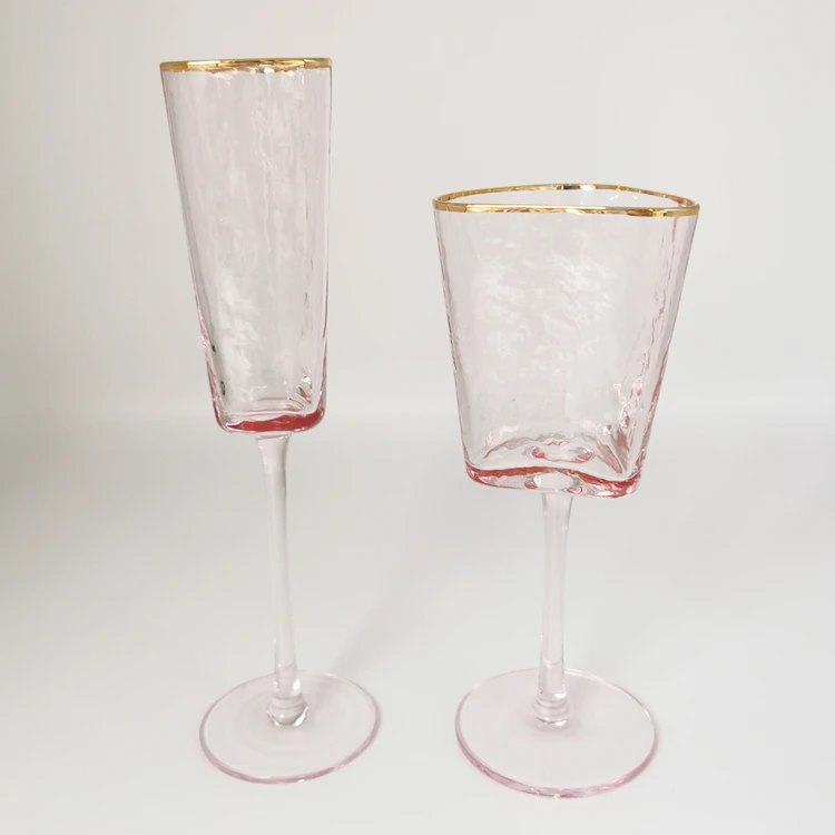 
Hot selling handmade colored elegant goblet wine bottles 750 ml glass 