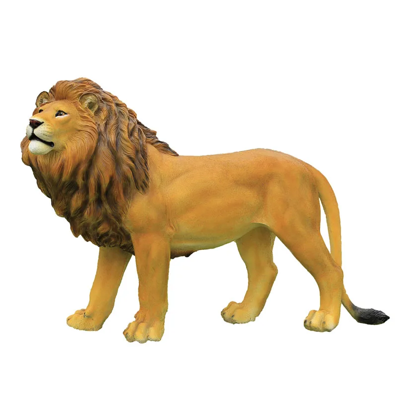 New Arrive Design Popular Design Animal Sculpture Outdoor Decor Fiberglass Material Cheap Price African Lion Sculpture