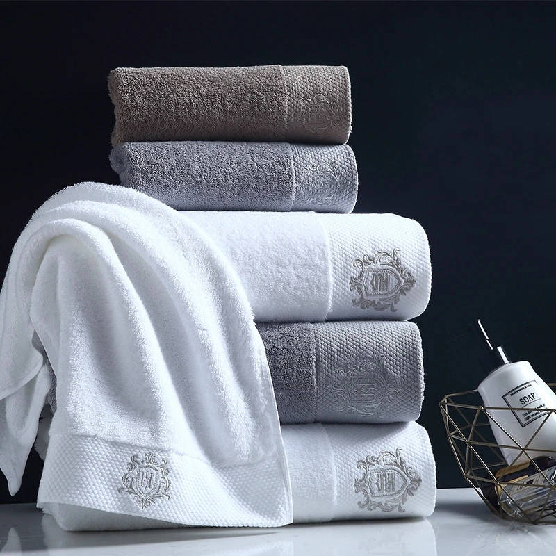 Luxury Cotton Bath Embroidery Custom Logo Towels Cotton Hotel Bath Towel Cotton Gift Towels Set
