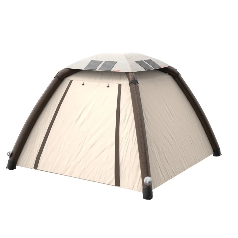 Solar Power Supply Ultralight Trip 1-3 Person Beige Color Polycotton Waterproof Travelling Foldable Tent