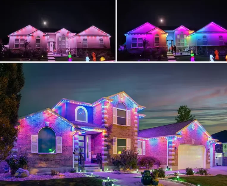 Holiday LED Pixel Point Light  DC12V/24V 5050 RGBW Chasing Light Round 30mm Smart Christmas Permanent Residential Light