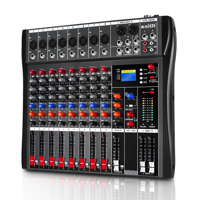 KAIKA CT8-5 Best Selling audio mixer console USB 8-channel Audio music sound dj Mixer