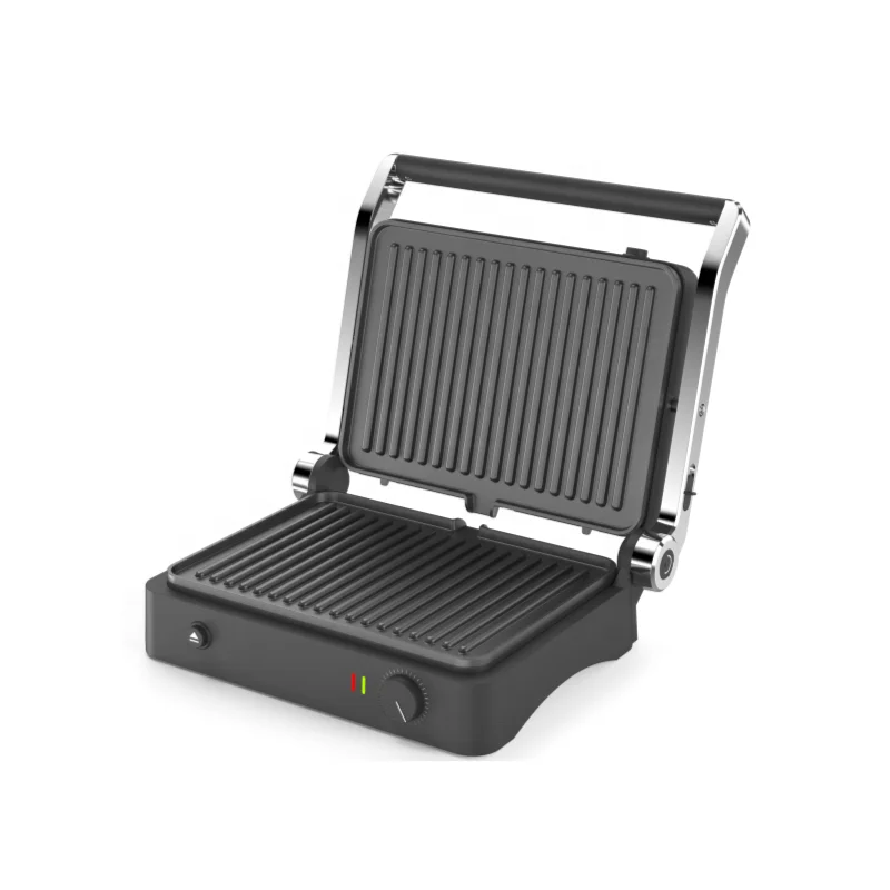 Temperature adjustable electric contact grill stainless steel contact grill panini grill