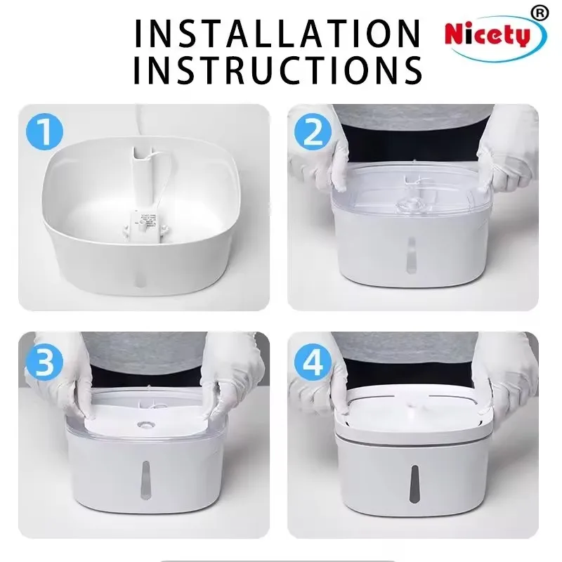 2.5L Ultra Quiet Automatic Cat Drinking Fountain Pet Water Dispenser Automatic Filter Auto Power Off DogCat Water Fountain