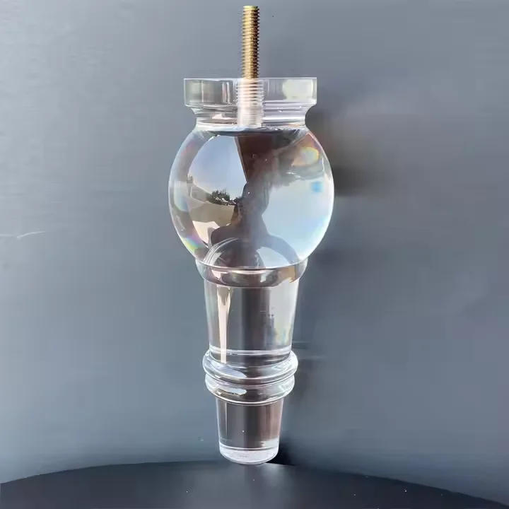 Acrylic Furniture Legs, Clear Lucite Sofa Cabinet Ottoman Bathroom Vanity ET Center Feet Replacement Bed Kitchen Cabinet Legs