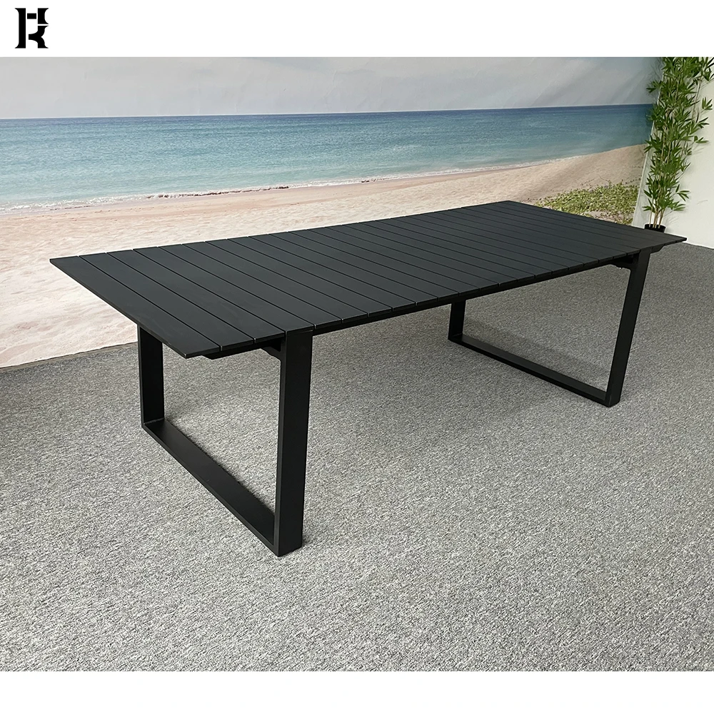 KD Packing Aluminum outdoor furniture 8 seater backrest and armrest dining sets Garden dining table