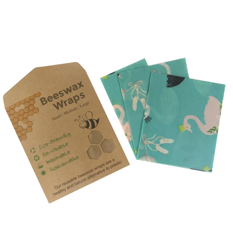 Eco-friendly custom organic natural beeswax reusable food wrap