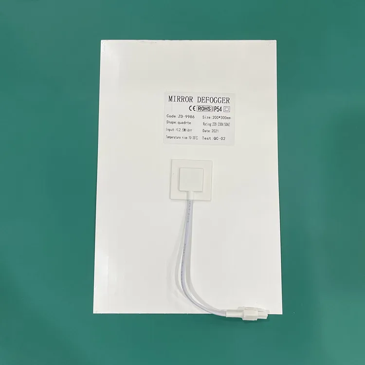 Customize Factory Mirror Glass PET 12V 110V 220V Heating Film Defogger Pad Anti-fog Sticker Mirror Defoger