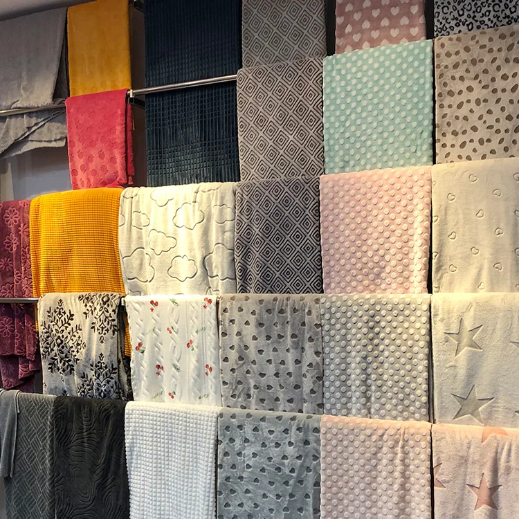 Jacquard Knitted Stripe Soft Flannel Fleece Flat Screen Printing Fabric