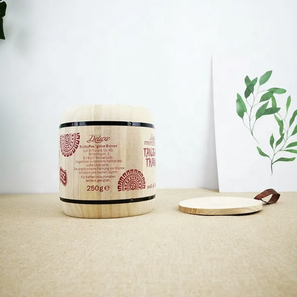 China Factory Direct Wholesale Customized Size Wood Coffee Package Barrel Keg with Printing Logo