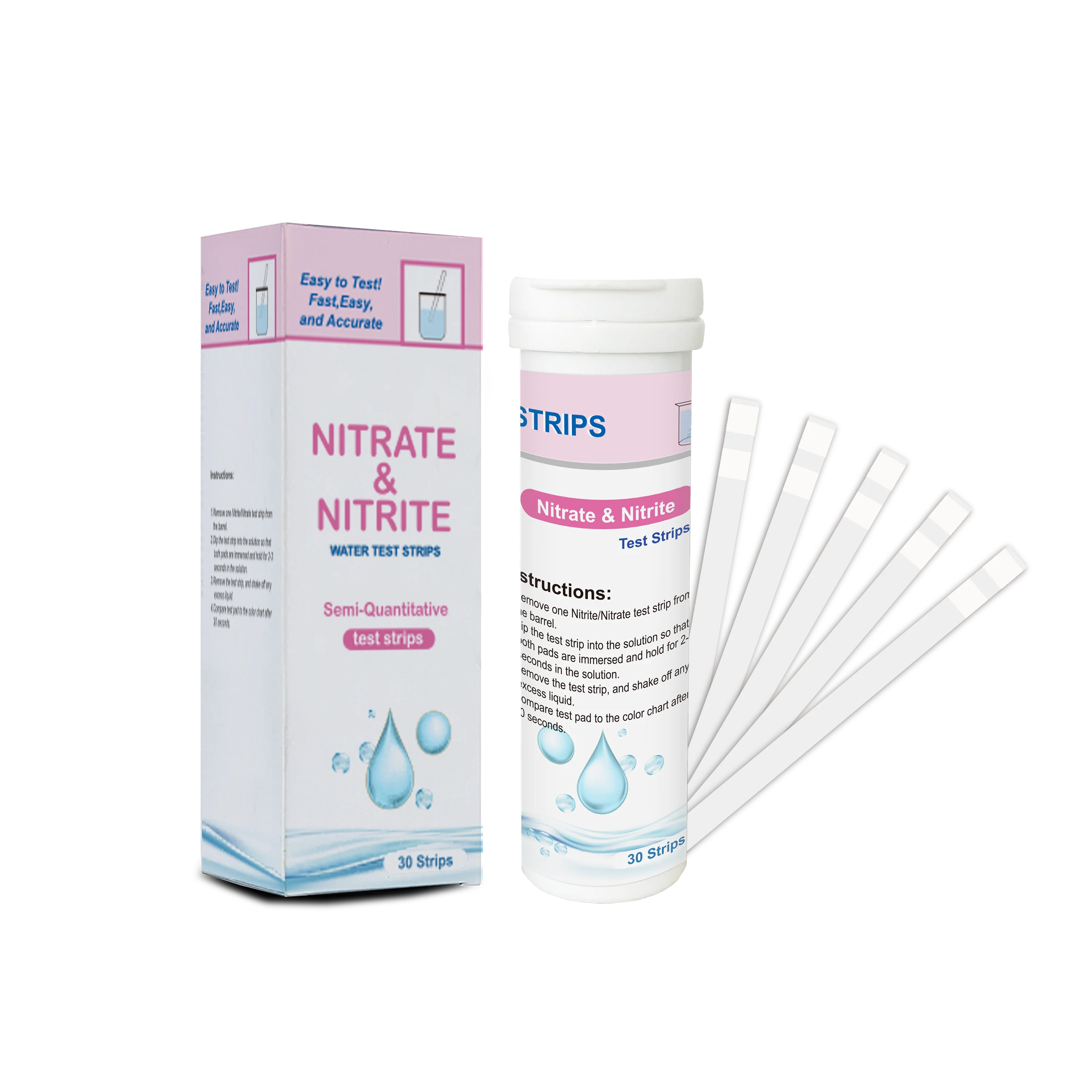 W-2 100 Strips Pool & Spa Rapid Test Kits Drinking Water Test Nitrate & Nitrite for Medical Supply