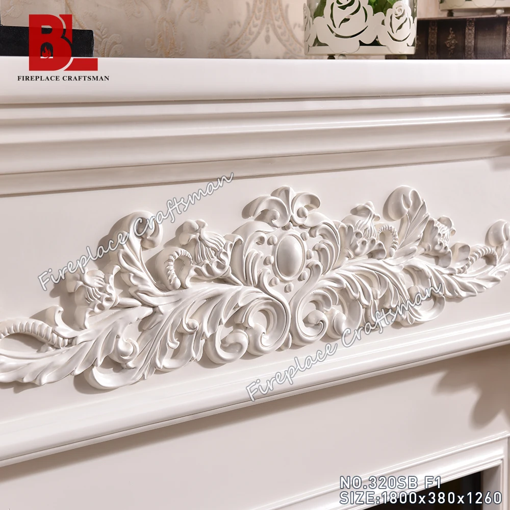 Vintage Antique White Wooden Mantelpiece Pearl Electric Fireplace Mantels Surround With Mantel Electric