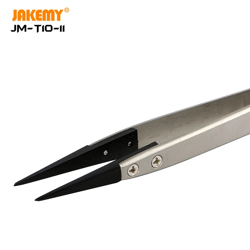 JAKEMY JM-T10-11 High Quality Phone accessories Tweezesr Replaceable Anti-static Stainless Steel Tweezers for Disassembling