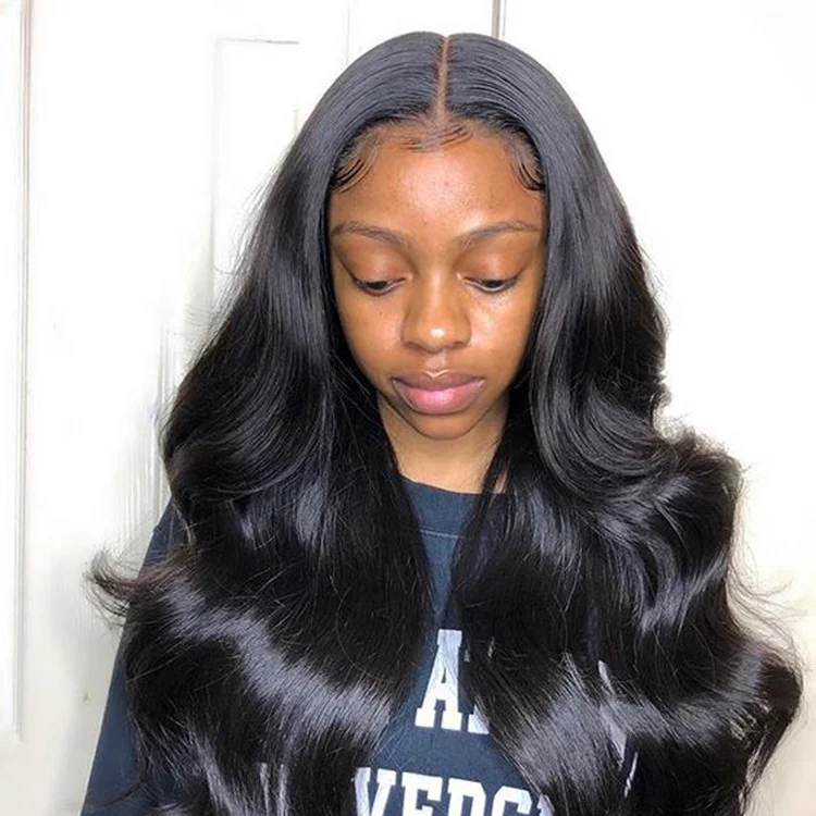 Alisa Hair 180% Density Long Wavy Remy Brazilian Lace Frontal Human Hair Wigs Pre Plucked with Baby Hair