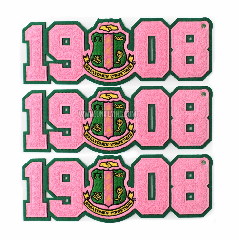 Custom Embroidered Chenille Patches 28cm Large Logo Design Wholesale Embroidery Chenille Patches