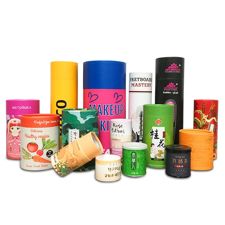 Wholesale Custom Own Design Hard Art Coated Cardboard Paper Box Tea Packaging Cylinder Paper Tubes For Tea Packing