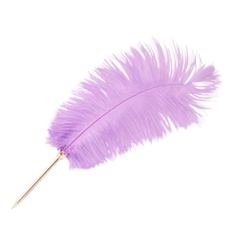 Korea Feather Ballpoint Pen Ostrich Plush Cute 5Color Office Signature Rose Gold Metal Pens Romantic Stationery Gift