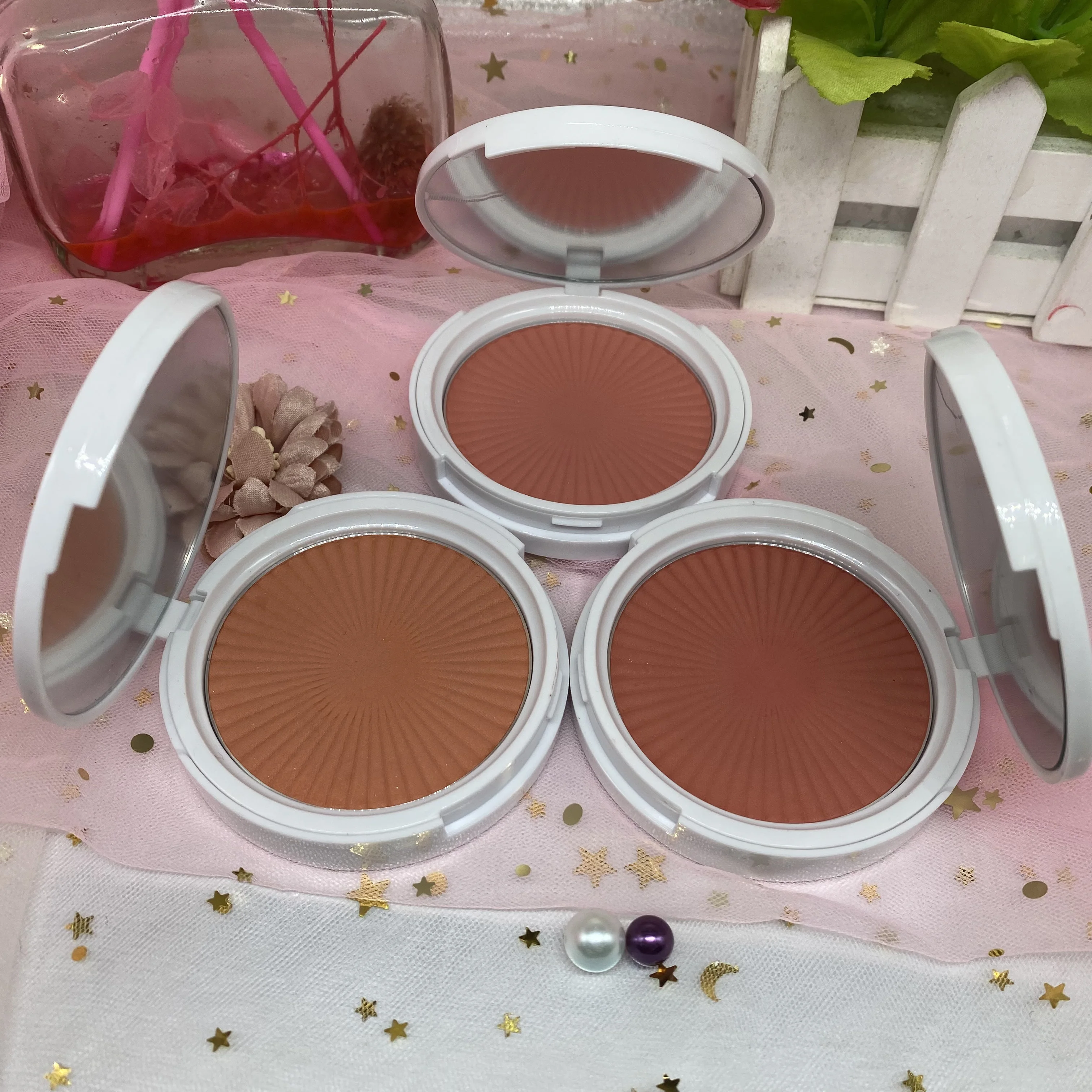 Cruelty-free Face Cosmetics Two-tone Cream Blush Vegan Private Label OEM Blusher Palette Neutral Powder