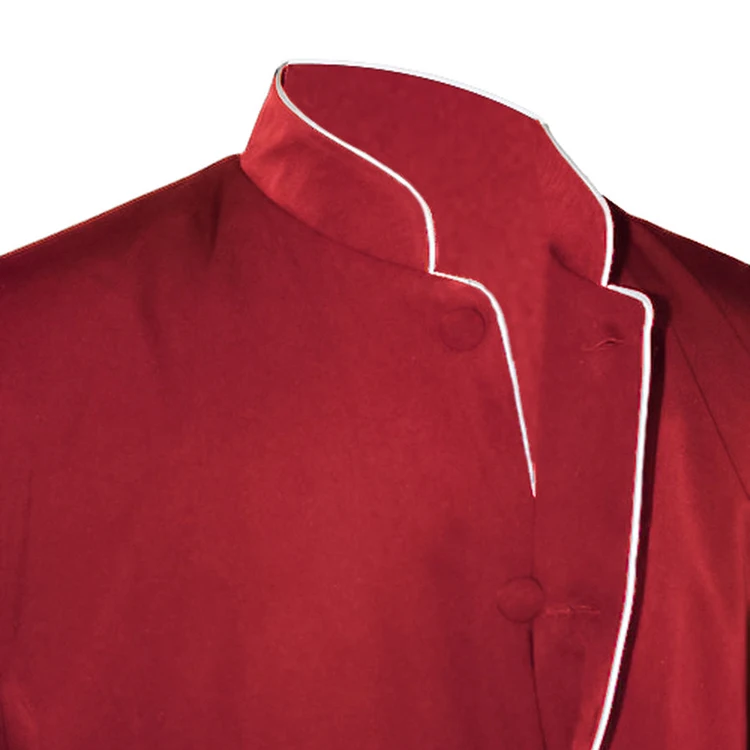 Standing collar church choir uniform Men red pocket single breasted adult clergy cassock with cross logo