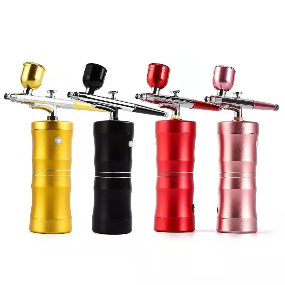 Wholesale Barber Tattoos Tool Airbrush Portable USB Rechargeable Spray Gun Hair Art Wireless Kit Compressor Airbrush